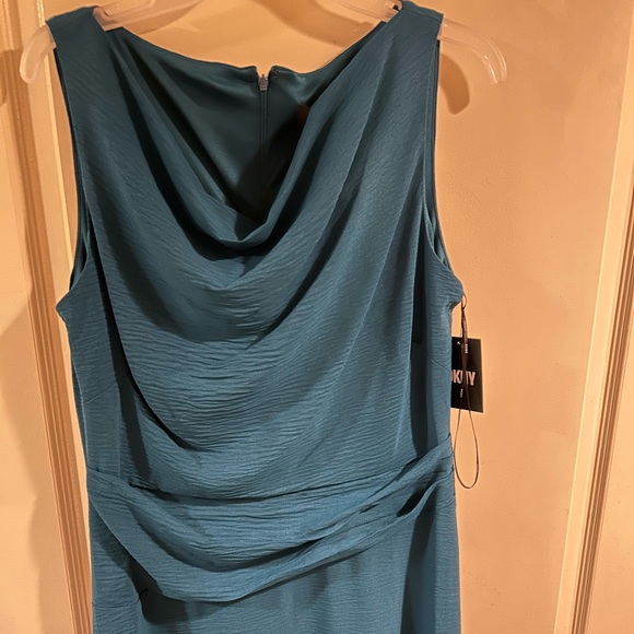 DKNY women’s sleeveless Cowlneck gathered midi dress- NWT - Picture 3 of 8